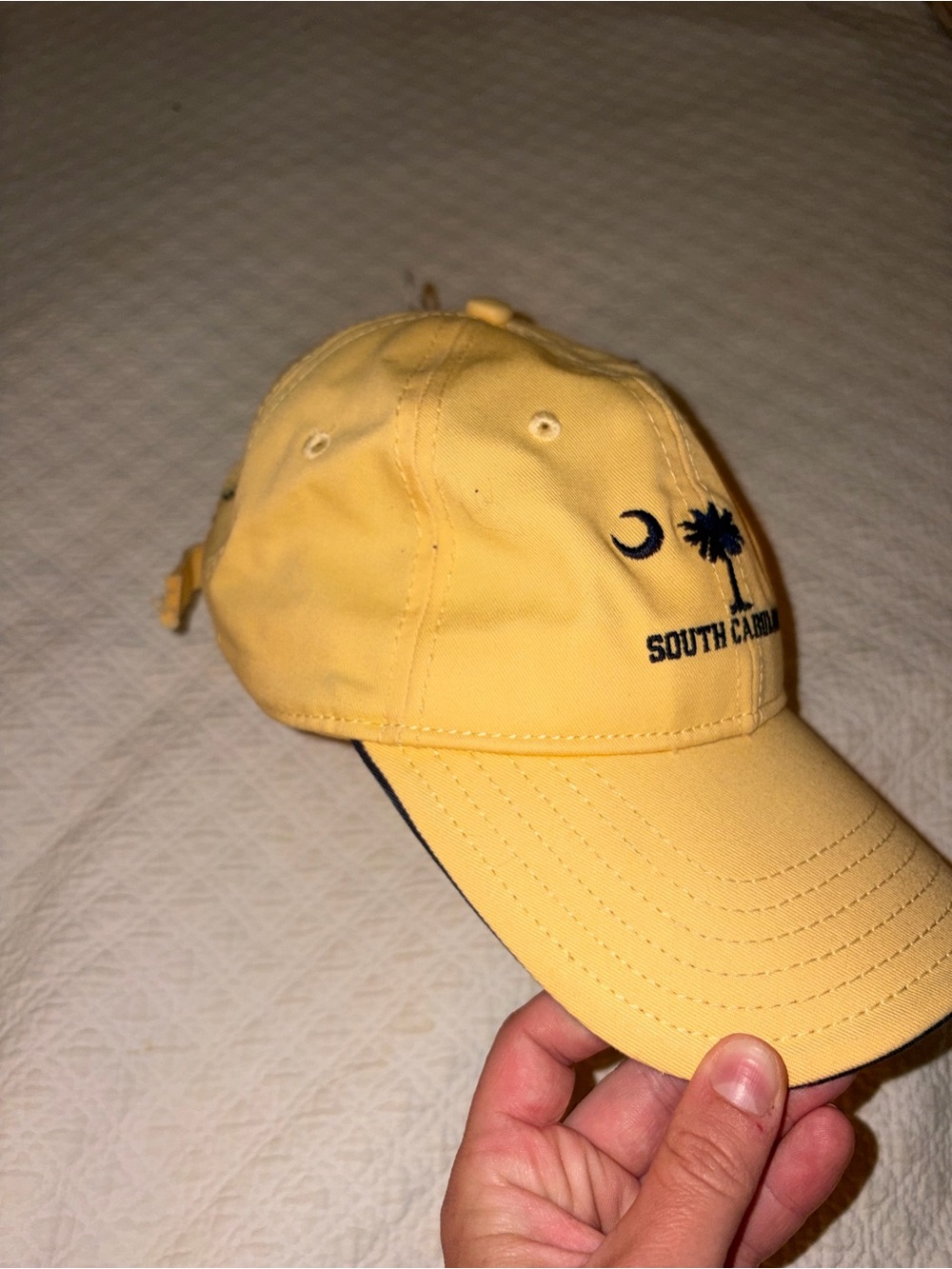 Yellow South Carolina Embroidered Crescent & Palmetto Cap